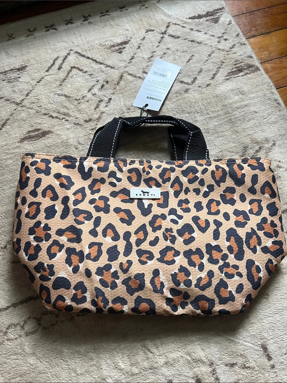 Scout Cindy clawford Leopard Print lunch box in Tan and Black